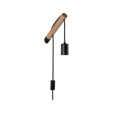 Applique Kian 40W MAX E27 Bois, Noir Paulmann 78914