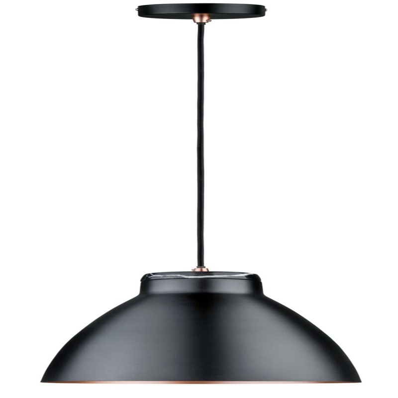Suspension Neordic Roald 20W MAX E27 Noir mat, Cuivre Dépoli Paulmann 79609