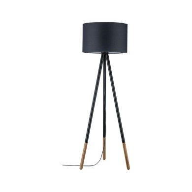 Lampadaire Neordic Rurik 20W MAX E27 Gris, Bois Paulmann 79633
