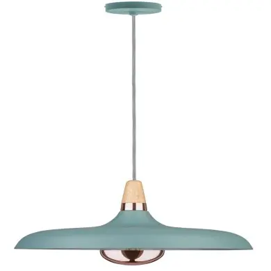 Suspension Neordic Juna 20W MAX E27 Vert satiné, Cuivre, Bois Paulmann 79655