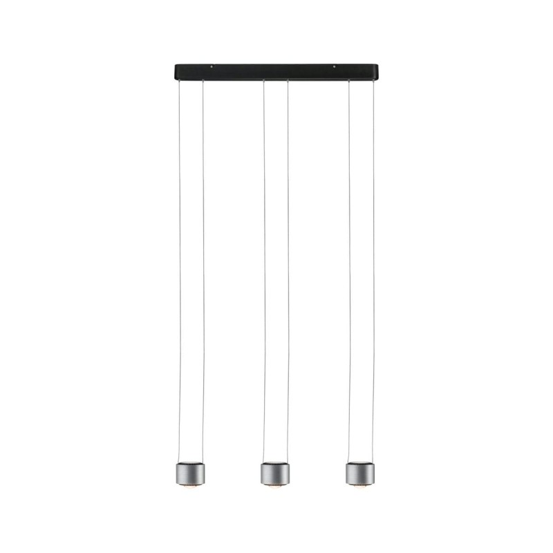 Suspension Aldan 3x4,8 & 3x4,4W Noir, Alu brossé Paulmann 79720