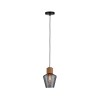 Suspension Neordic Edla 20W MAX E27 Verre fumé, Liège, Noir Paulmann 79740