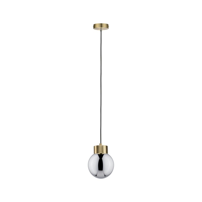 Suspension Neordic Linja 20W MAX E27 Verre fumé, Laiton brossé Paulmann 79743