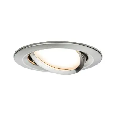 Spot Nova 6W Coin Acier brossé Rond 2700K dimmable Paulmann 93482