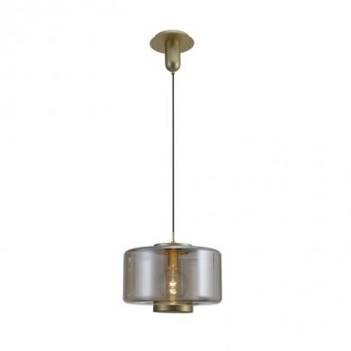 Suspension JARRAS Or E27 1x40W Verre marron 198cm MANTRA 6192