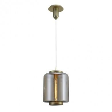 Suspension JARRAS Or E27 1x40W Verre marron 205.5cm MANTRA 6195