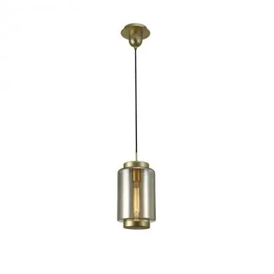 Suspension JARRAS Or E27 1x40W Verre marron 195cm MANTRA 6201