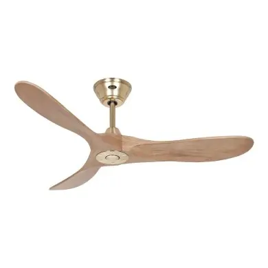 Ventilateur Plafond Design Genuino 122cm Laiton Bois Chêne CASAFAN 312224