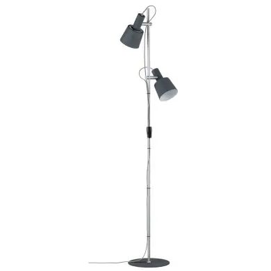 Lampadaire Neordic Haldar 2x20W MAX E14 Gris foncé, Chrome mat Paulmann 79690