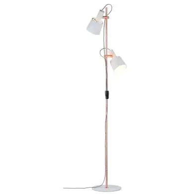 Lampadaire Neordic Haldar 2x20W MAX E14 Blanc, Cuivre Dépoli Paulmann 79660