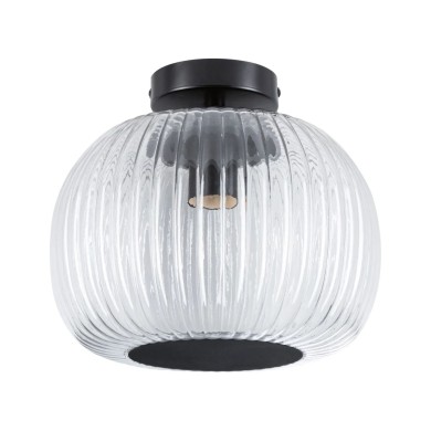 Plafonnier Salle de Bain Ruya 60W MAX E27 Verre, Noir mat Paulmann 71146