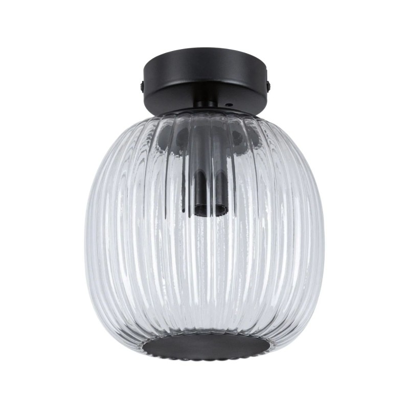 Plafonnier Salle de Bain Ruya 20W MAX E14 Verre, Noir mat Paulmann 71145