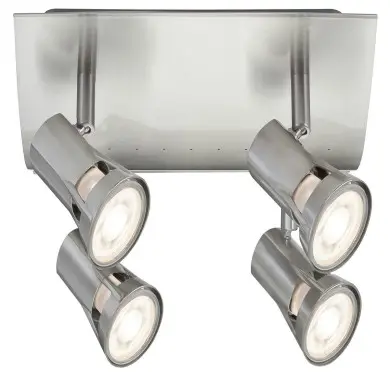 Plafonnier Teja 4x10W MAX GU10 Nickel satiné Paulmann 66701