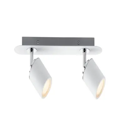 Plafonnier Salle de Bain Tube 2x10W MAX GU10 Blanc, Chrome PAU_66718 66718 Plafonnier Salle de Bain Tube 2x10W MAX GU10 Blanc, Chrome Paulmann 66718