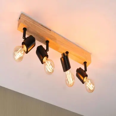 Plafonnier Arvid 4x20W MAX E27 Noir PAU_66773 66773 Plafonnier Arvid 4x20W MAX E27 Noir Paulmann 66773