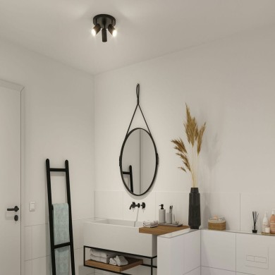 Plafonnier Salle de Bain Zyli 3x10W MAX GU10 Noir mat D25 PAU_66776 66776 Plafonnier Salle de Bain Zyli 3x10W MAX GU10 Noir mat D25 Paulmann 66776