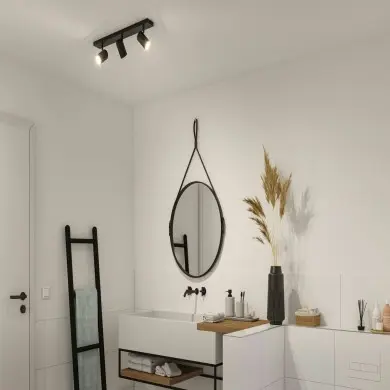 Plafonnier Salle de Bain Zyli 3x10W MAX GU10 Noir mat Paulmann 66777