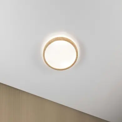 Plafonnier Salle de Bain Atria Shine 16W Esthétique bois Rond 4000K Paulmann 71033