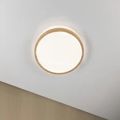 Plafonnier Salle de Bain Atria Shine 22W Esthétique bois Rond 4000K Paulmann 71034