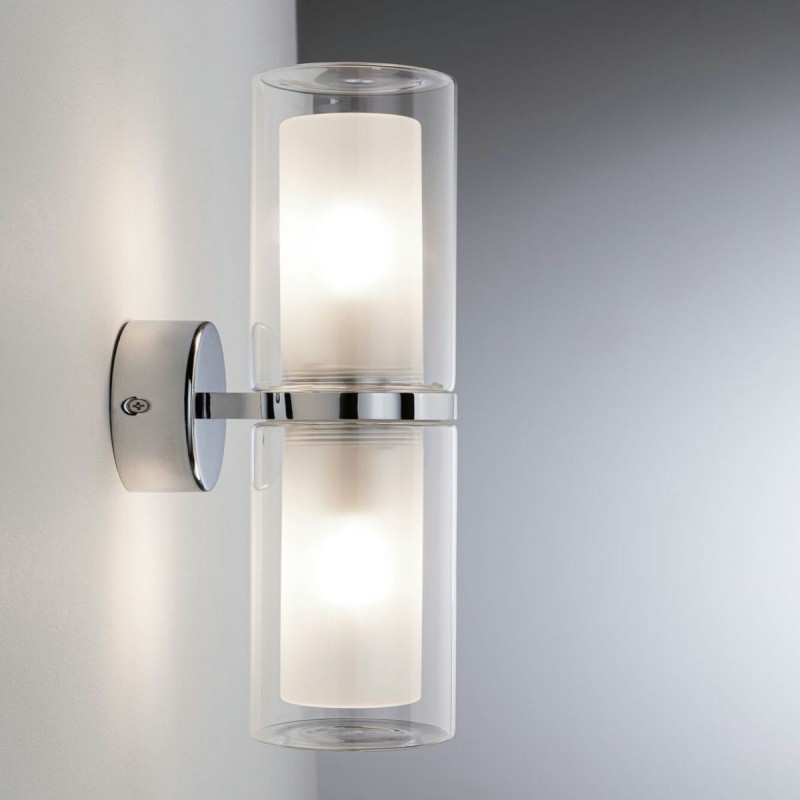 Applique Salle de Bain Selection 2x20W MAX E14 Chrome, Verre PAU_71077 71077 Applique Salle de Bain Selection 2x20W MAX E14 Chrome, Verre Paulmann 71077