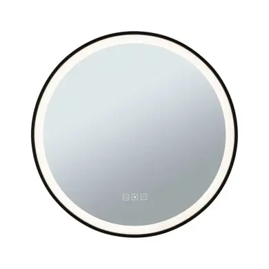 Miroir Salle de Bain Mirra 11,5W Noir, Miroir Rond 3000 - 6500K Paulmann 71088