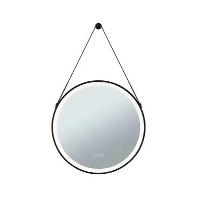 Miroir Salle de Bain Mirra 11,5W Noir, Miroir Rond 3000 - 6500K à suspension Paulmann 71089