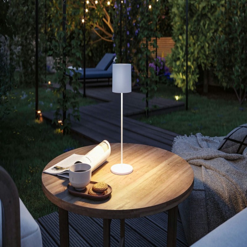 Lampe rechargeable Exterieur Tuni 2,8W Blanc dépoli PAU_76999 76999 Lampe rechargeable Exterieur Tuni 2,8W Blanc dépoli Paulmann 76999