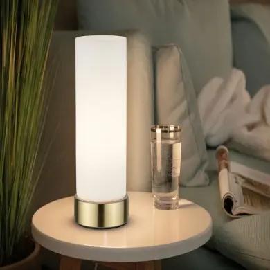 Lampe Pinja 20W MAX E14 Blanc, Laiton brossé Paulmann 77055