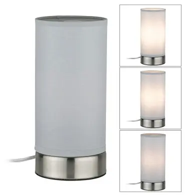 Lampe Pia 25W MAX E14 Blanc, Acier brossé Paulmann 77058