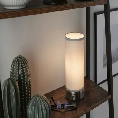 Lampe Pia 25W MAX E14 Blanc, Acier brossé Paulmann 77058