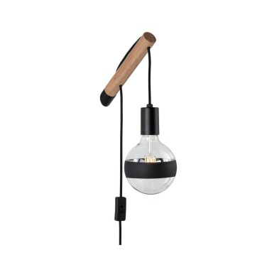 Applique Kian 40W MAX E27 Bois, Noir Paulmann 78914