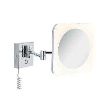 Miroir Salle de Bain Jora 3,3W Chrome, Blanc, Miroir Paulmann 78933