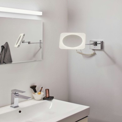 Miroir Salle de Bain Jora 3,3W Chrome, Blanc, Miroir Paulmann 78933