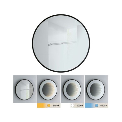 Miroir Salle de Bain Miro 11,5W Miroir, Noir mat Paulmann 79561