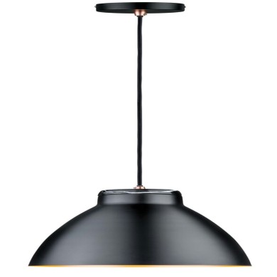 Suspension Neordic Roald 20W MAX E27 Noir mat, Cuivre Dépoli Paulmann 79609