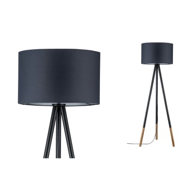 Lampadaire Neordic Rurik 20W MAX E27 Gris, Bois Paulmann 79633
