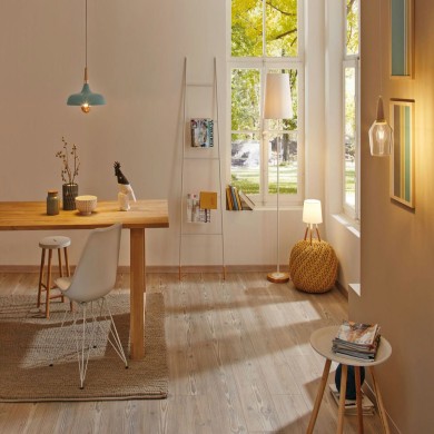 Lampadaire Neordic Stellan 20W MAX E27 Blanc, Bois Paulmann 79634