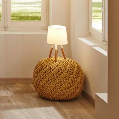 Lampe Neordic Berit 20W MAX E27 Blanc, Bois Paulmann 79646