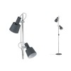 Lampadaire Neordic Haldar 2x20W MAX E14 Gris foncé, Chrome mat Paulmann 79690