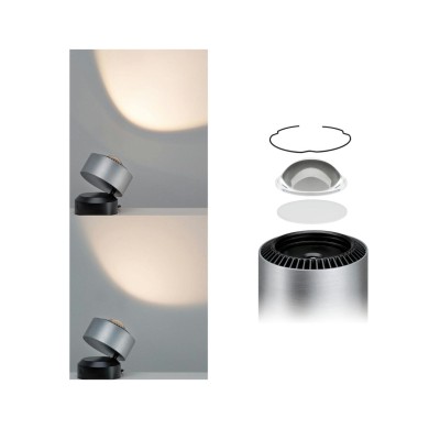 Lampe Aldan 3,5W Noir, Alu brossé Paulmann 79718