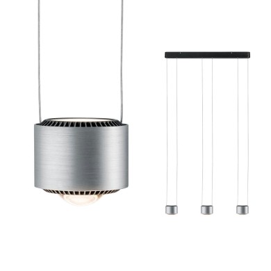 Suspension Aldan 3x4,8 & 3x4,4W Noir, Alu brossé Paulmann 79720