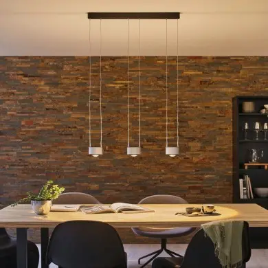 Suspension Aldan 3x4,8 & 3x4,4W Noir, Alu brossé Paulmann 79720