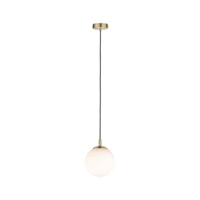 Suspension Neordic Menja 20W MAX E27 Blanc, Laiton brossé Paulmann 79733
