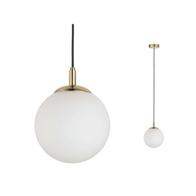 Suspension Neordic Menja 20W MAX E27 Blanc, Laiton brossé Paulmann 79733