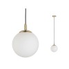 Suspension Neordic Menja 20W MAX E27 Blanc, Laiton brossé Paulmann 79733