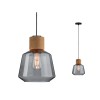 Suspension Neordic Elia 20W MAX E27 Verre fumé, Liège, Noir Paulmann 79739