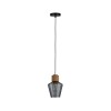 Suspension Neordic Edla 20W MAX E27 Verre fumé, Liège, Noir Paulmann 79740