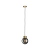 Suspension Neordic Linja 20W MAX E27 Verre fumé, Laiton brossé Paulmann 79743
