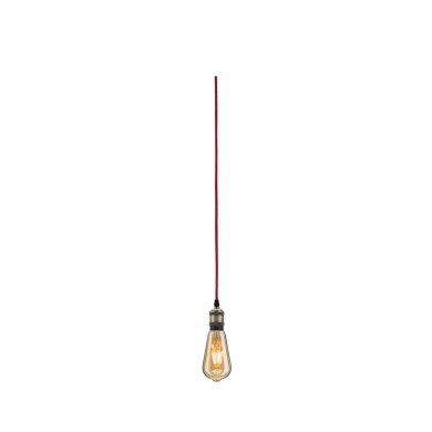 Suspension Neordic Eldar 20W MAX E27 Rouge, Nickel brossé Paulmann 79770