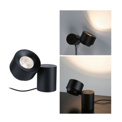 Lampe Puric Pane 3W Noir 2700K, intensité variable Paulmann 79776